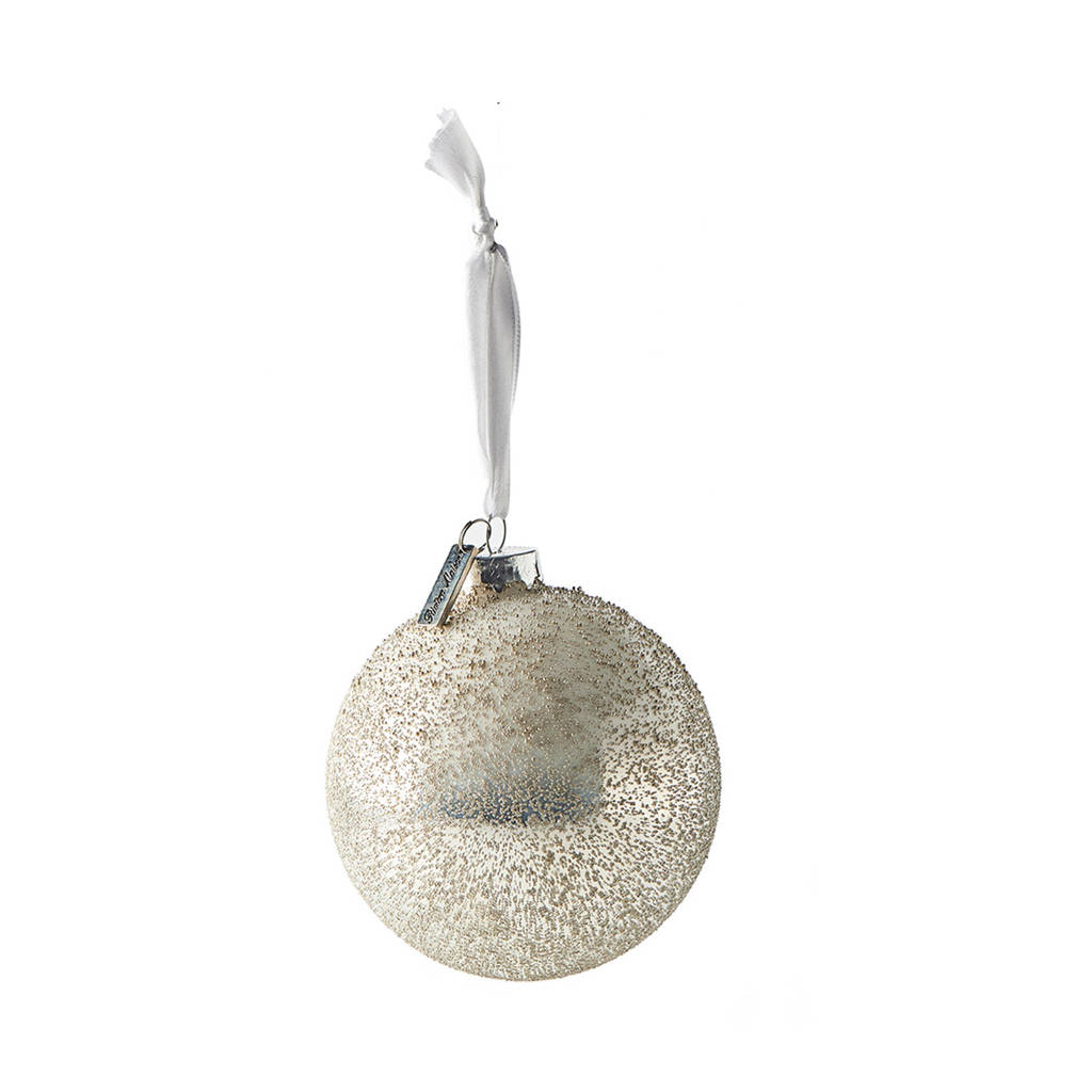 Riviera Maison kerstbal Snow Sprinkle (Ø 10cm), Zilver