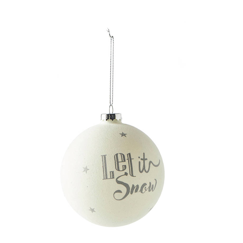 Riviera Maison kerstbal Let It Snow (Ø 10cm), Wit