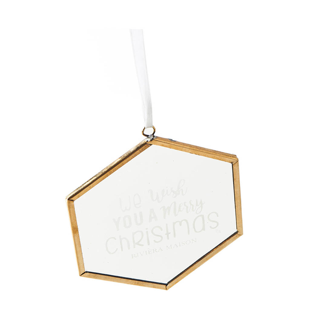Riviera Maison kersthanger Merry Christmas French Glass, 7,5 cm