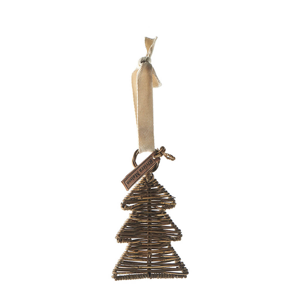 Riviera Maison kersthanger Rattan Christmas Hanger Tree (14x15cm), Bruin