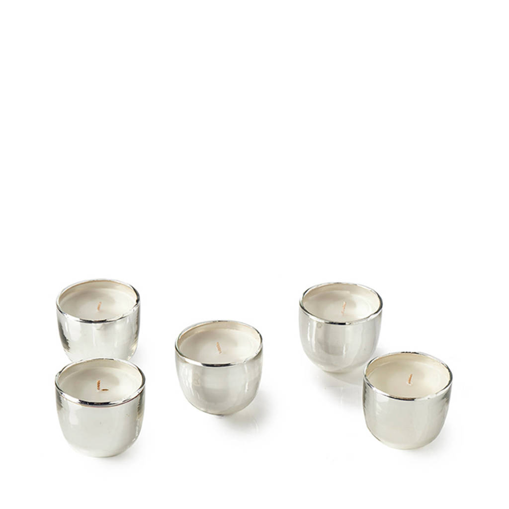 Riviera Maison kaars Luxery Scented Candles (set van 5), Zilver