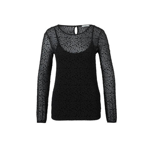 Esprit Edc Women Gestipte Mesh Top esprit kopen in de aanbieding