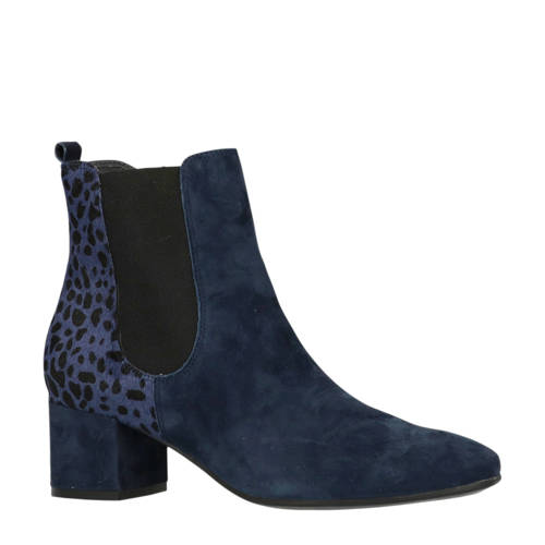 Manfield Suede Enkellaarzen Met Panterprint Donkerblauw manfield kopen in de aanbieding Manfield Suede Enkellaarzen Met Panterprint Donkerblauw manfield kopen in de aanbieding