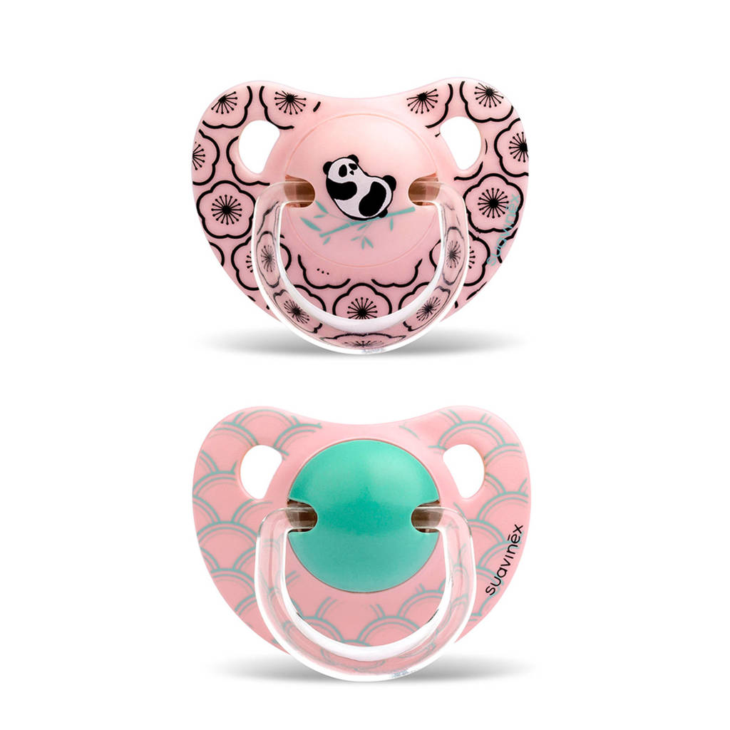 Suavinex fopspeen Panda +18 mnd roze, Roze met panda print