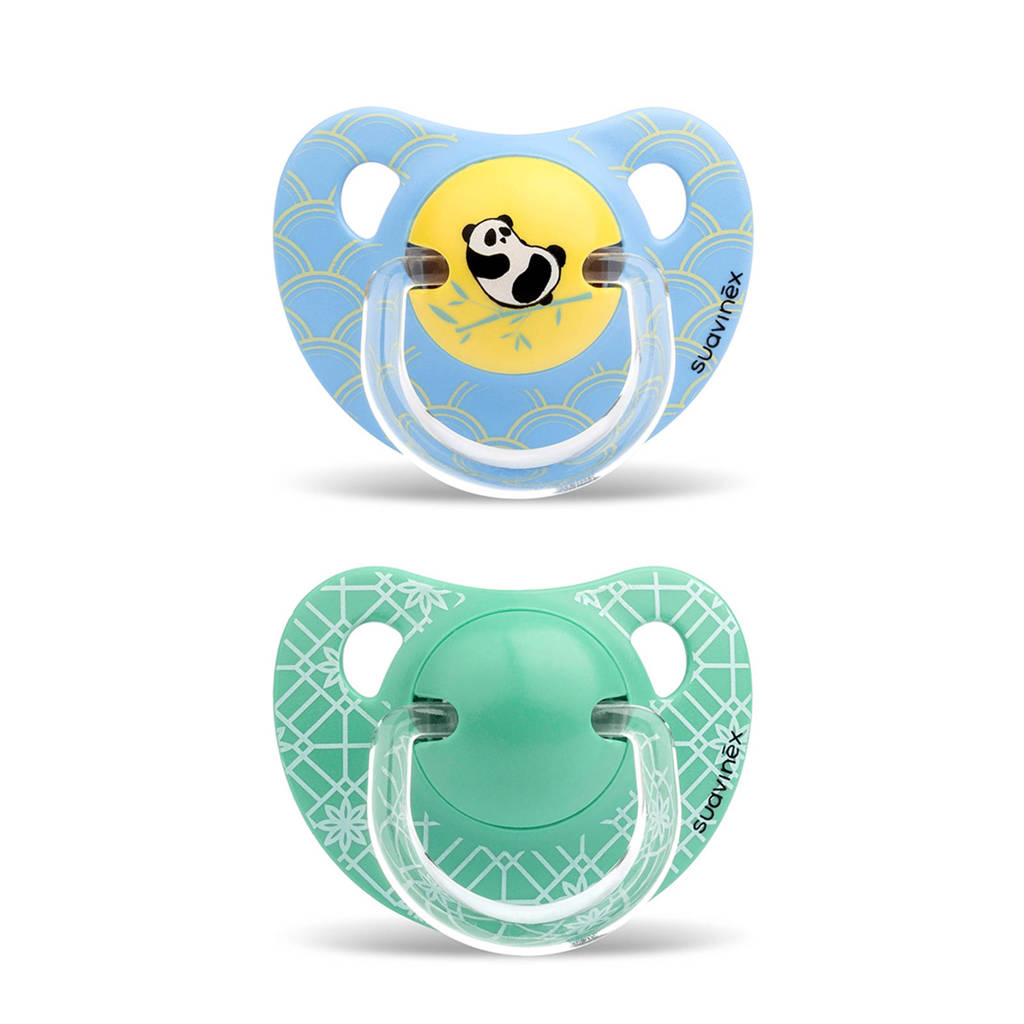 Suavinex fopspeen Panda +18 mnd blauw, Blauw met pandaprint