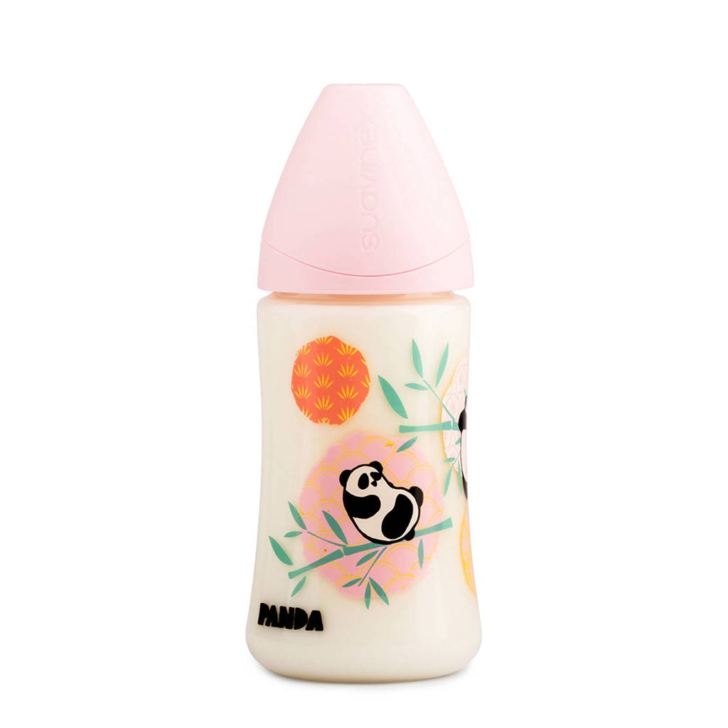 Suavinex Anatomical fles 270 ml pink panda, Pink panda