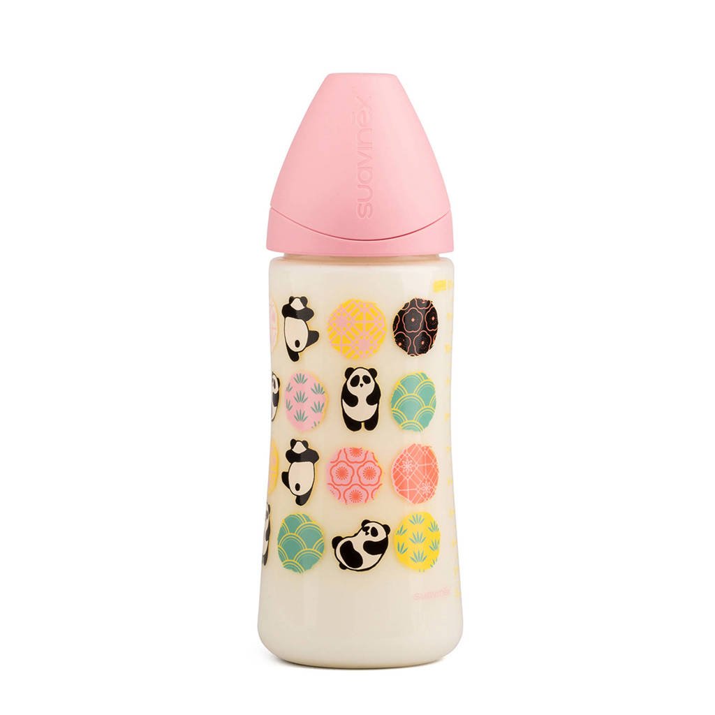Suavinex Anatomical fles 360 ml pink panda, Pink panda