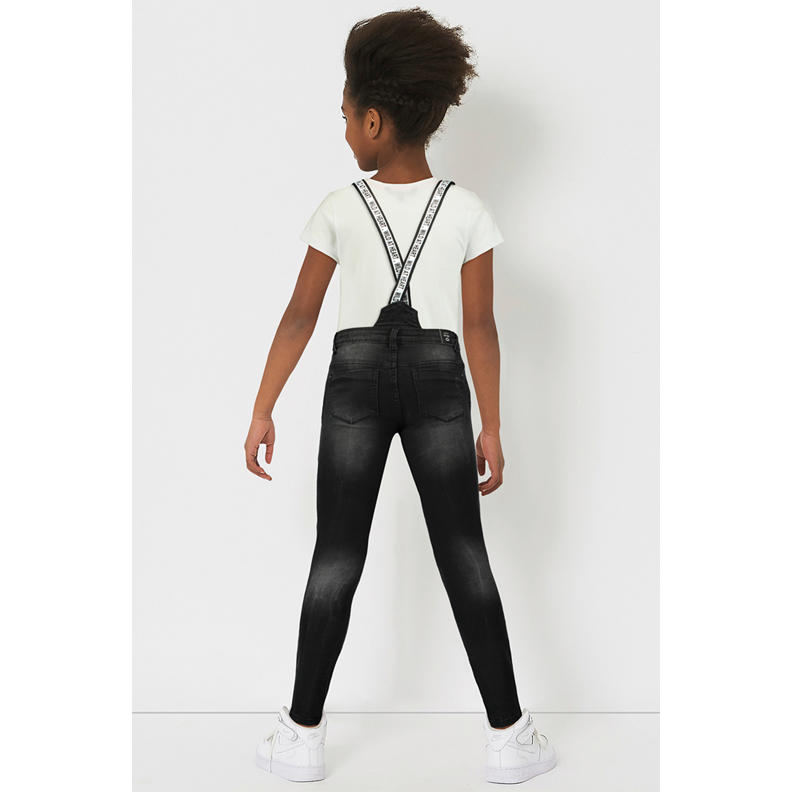 Tommy Jeans DUNGAREE SHORT - Tuinbroek - denim color/blauw denim Tommy Jeans DUNGAREE SHORT - Tuinbroek - denim color/blauw denim