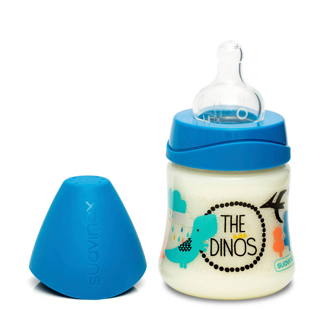 Suavinex flusion fles 150 ml dk blue dino