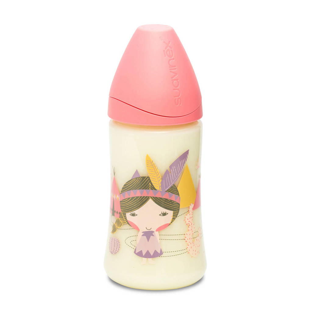 Suavinex fusion fles 270 ml pink indian, Pink indian