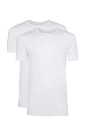 T-shirt tall fit (set van 2) wit