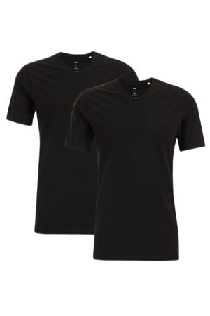 T-shirt tall fit zwart (set van 2)