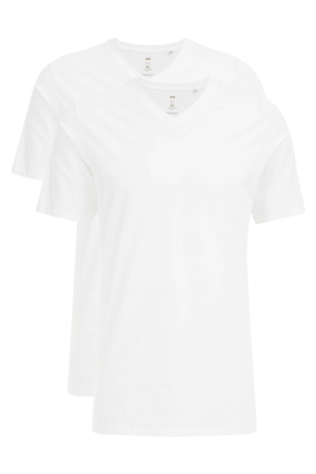 WE Fundamentals T-shirt tall fit (set van 2 ) wit