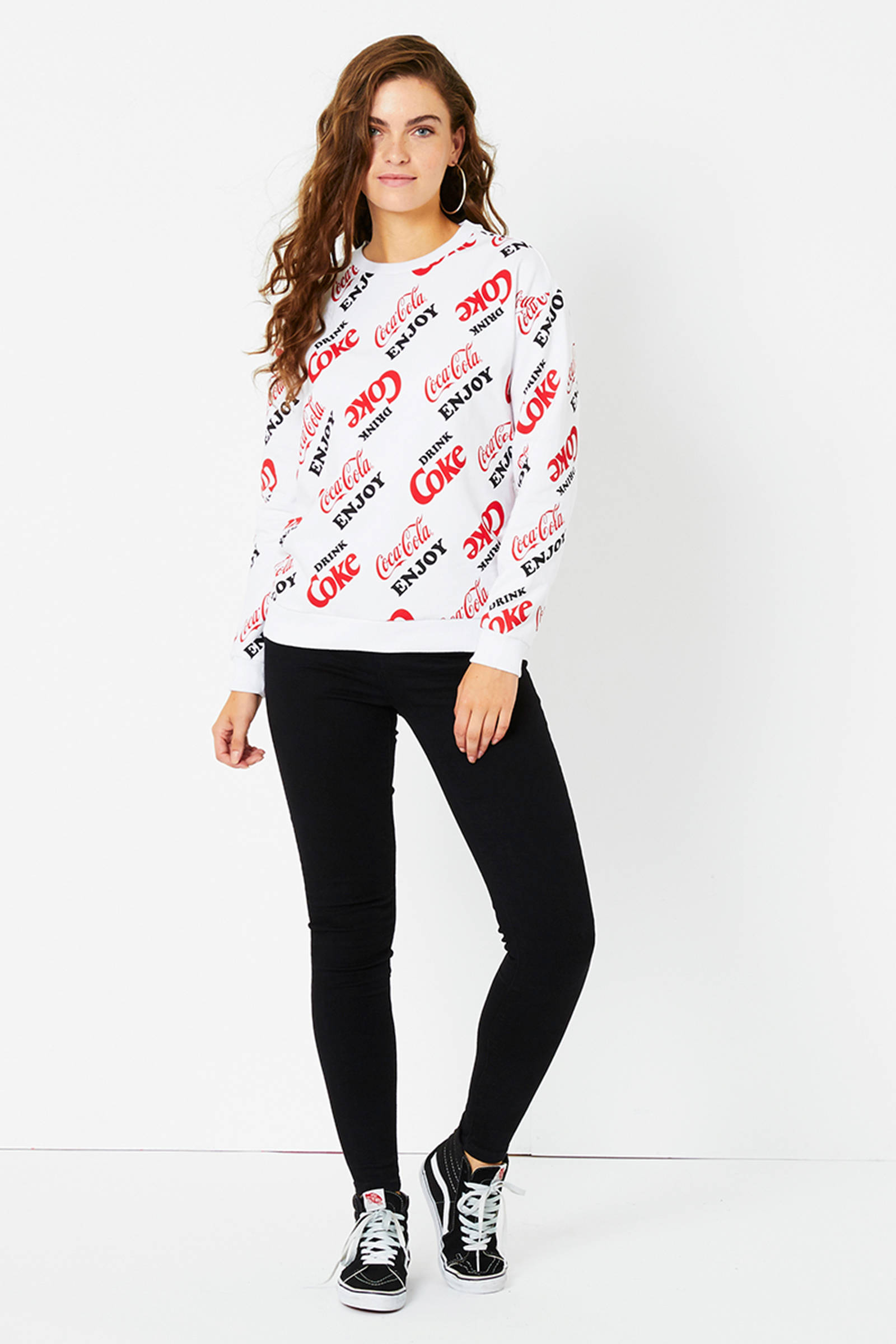 CoolCat sweater met all over Coca Cola print wit | wehkamp CoolCat sweater met all over Coca Cola print wit | wehkamp