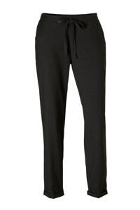 straight fit pantalon met streepdessin zwart | wehkamp