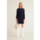 Mango overgooier met contraterende stiksels marine