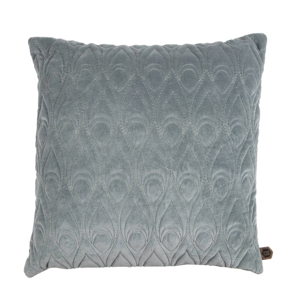 BePureHome sierkussen Peacock (50x50 cm), Blauw/grijs