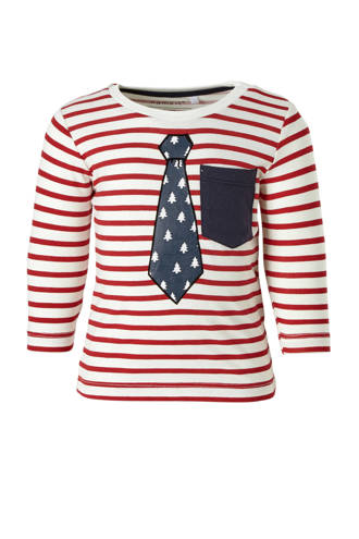 BABY gestreept kerst baby T-shirt rood