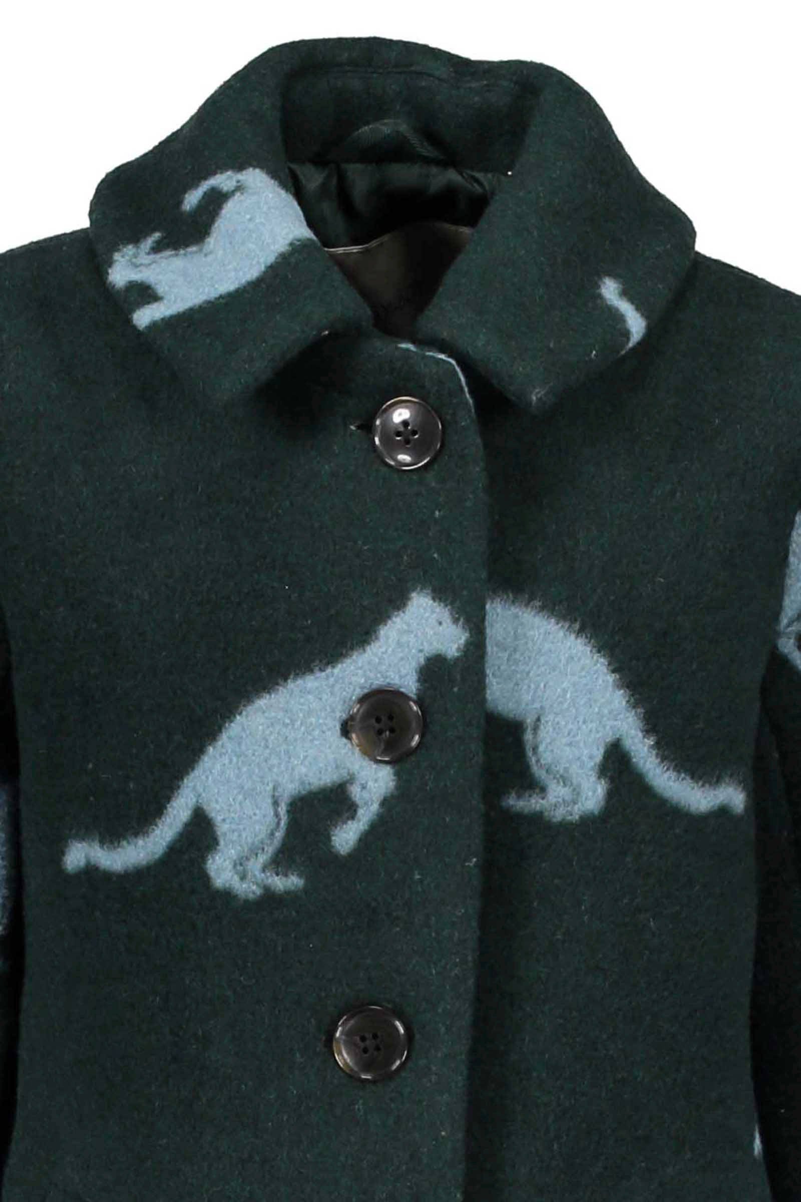 Sissy Boy winterjas met wol en luipaardprint donkergroen Sissy Boy winterjas met wol | wehkamp
