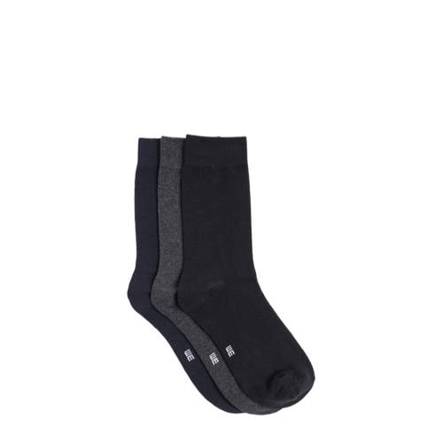WE Fashion sokken - set van 3 grijs/zwart afbeelding