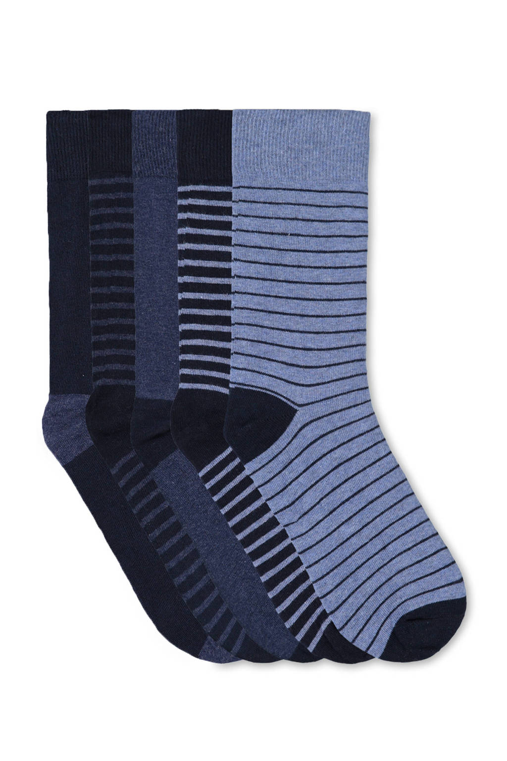 WE Fashion sokken - set van 5 blauw, Blauw/marine