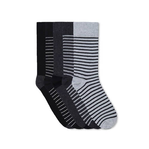 WE Fashion sokken - set van 5 antraciet/grijs afbeelding