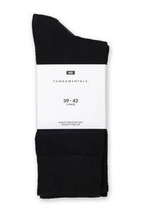 WE Fashion sokken - set van 3 zwart, Zwart
