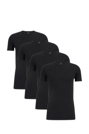 T-shirt zwart (set van 4)