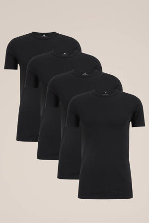 T-shirt zwart (set van 4)