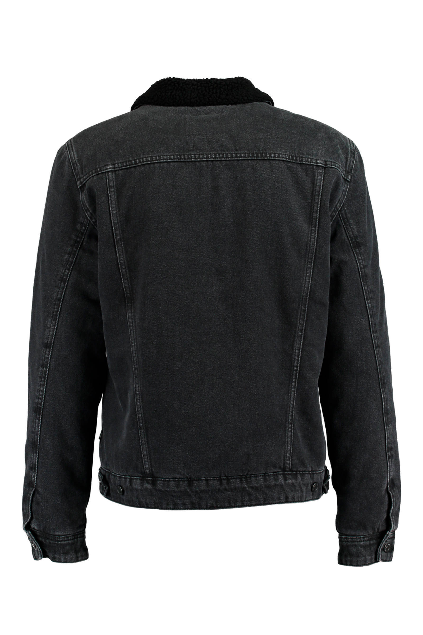 Fleece gevoerde spijkerjas voor heren, casual slim fit, revers, dikkere