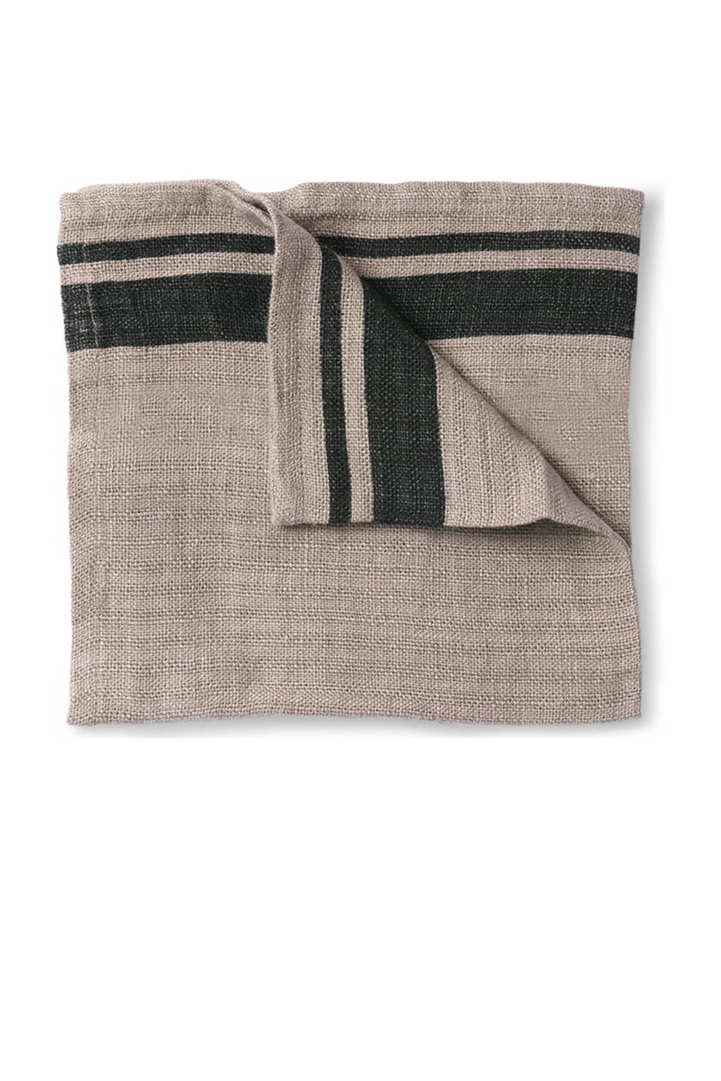 HKliving servet (45x45cm) (set van 2), Naturel/grijs