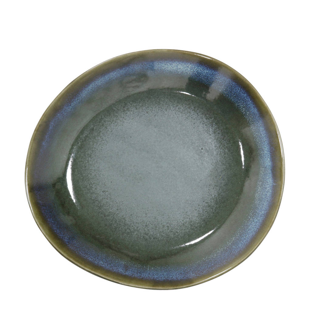 HKliving 70's ontbijtbord (Ø22 cm), Groen/blauw
