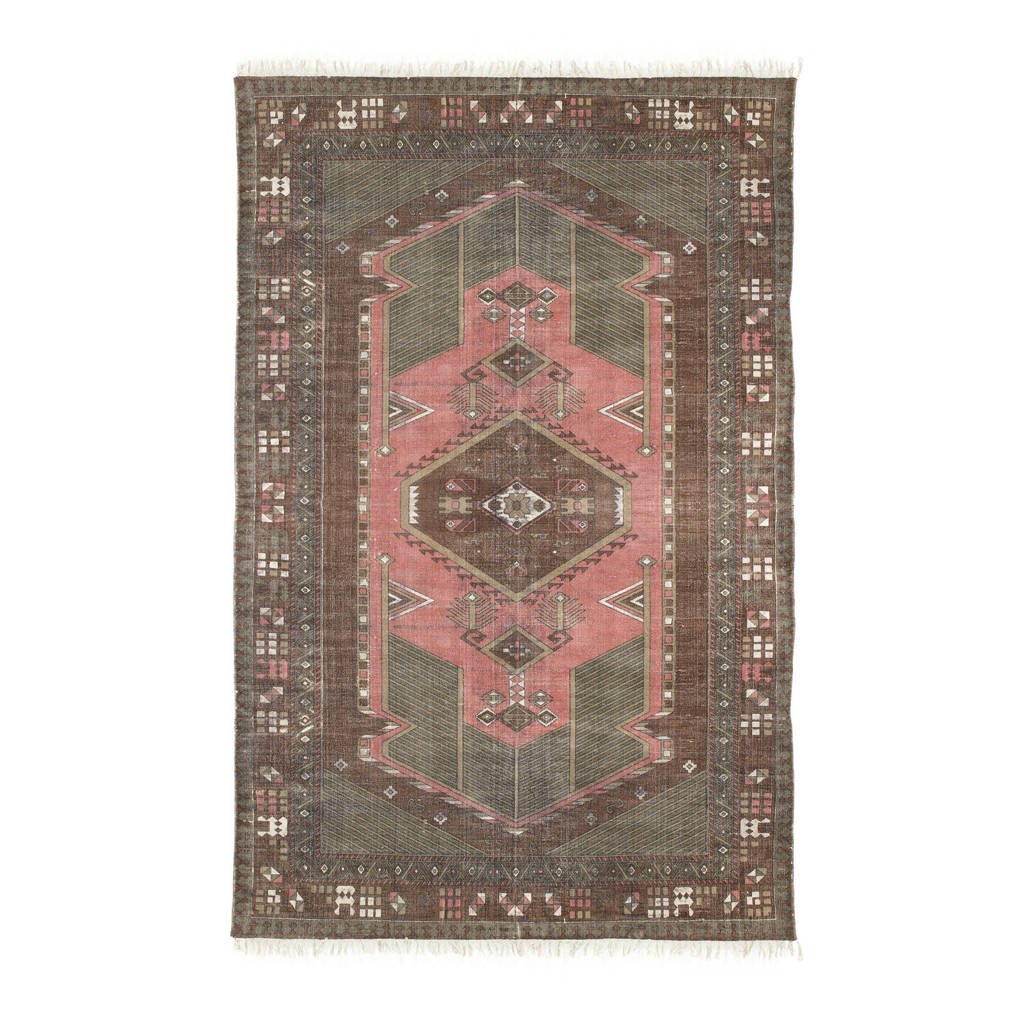 HKliving vloerkleed (180x120 cm), Oudroze/grijs