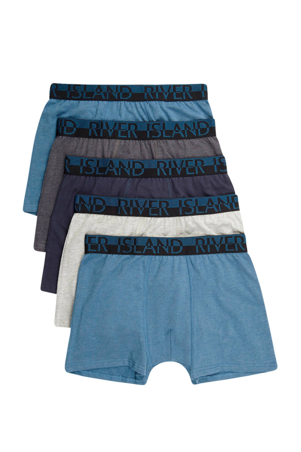 River Island boxershort (set van 5), Blauw/grijs