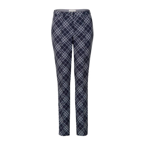 Promiss Geruite Slim Fit Pantalon Blauw promiss kopen in de aanbieding