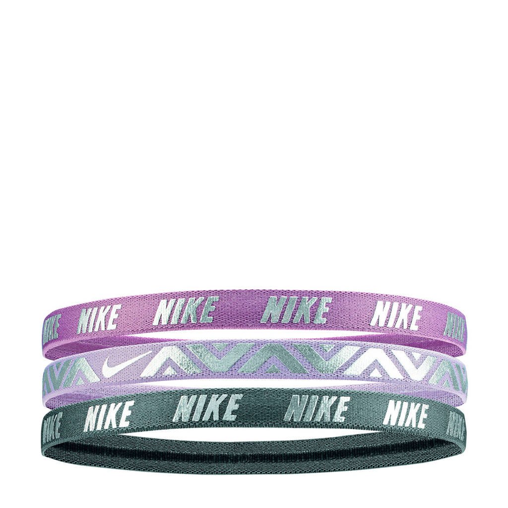 Nike haarbandjes (set van 3), Paars/grijs