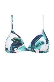 triangel bikinitop Oahu met all over print blauw