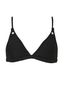 triangel bikinitop met textuur zwart