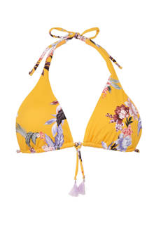 triangel bikinitop Covent Garden met all over print geel