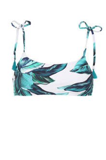 bikinitop Oahu met all over print blauw