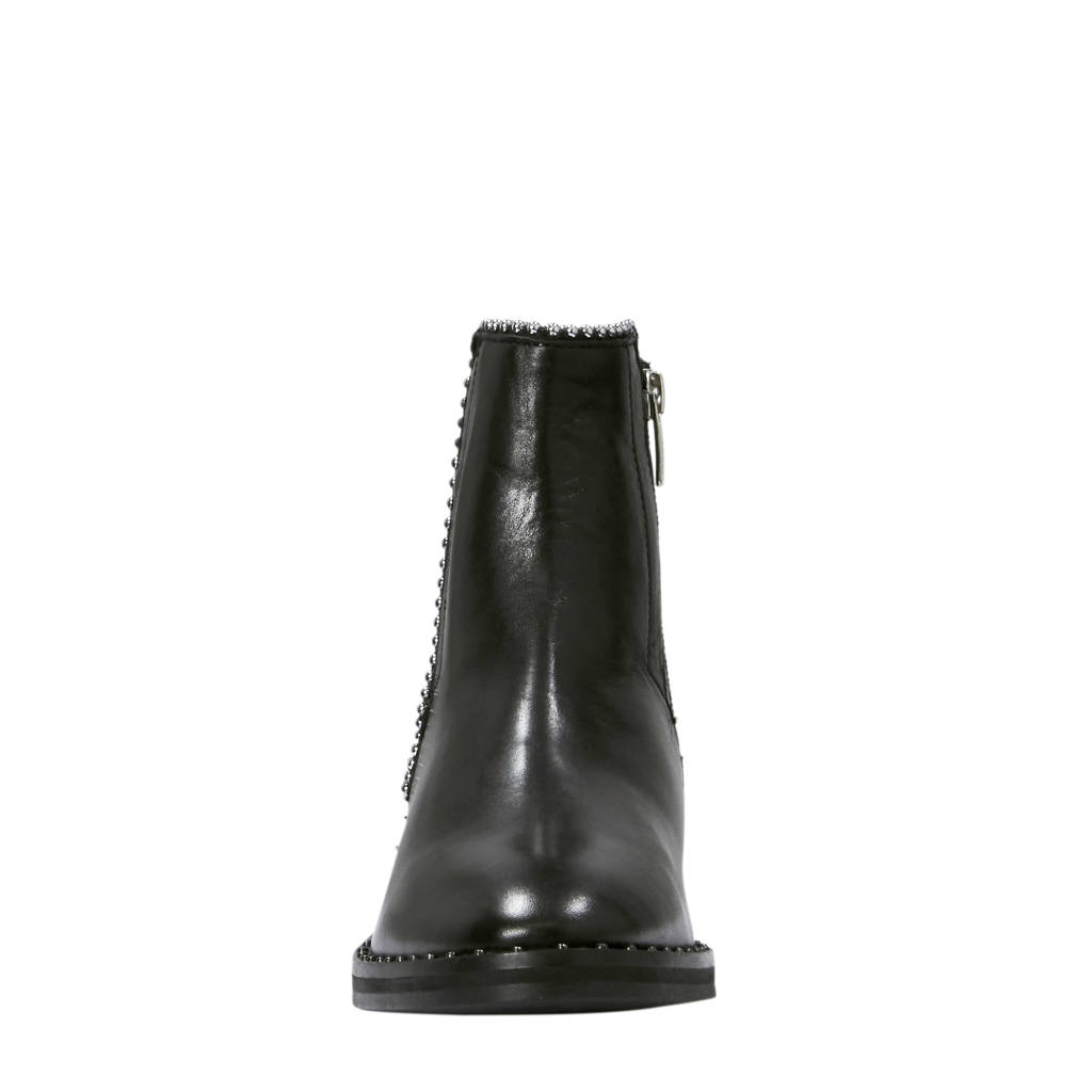 Enkellaarzen Studs Leren Zwart Met Mexx 4qv5S