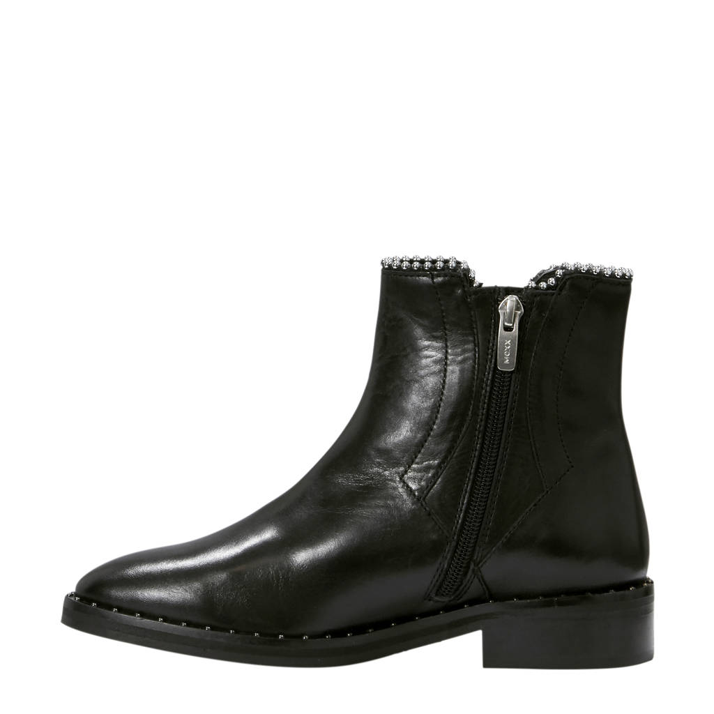 Enkellaarzen Studs Leren Zwart Met Mexx 4qv5S