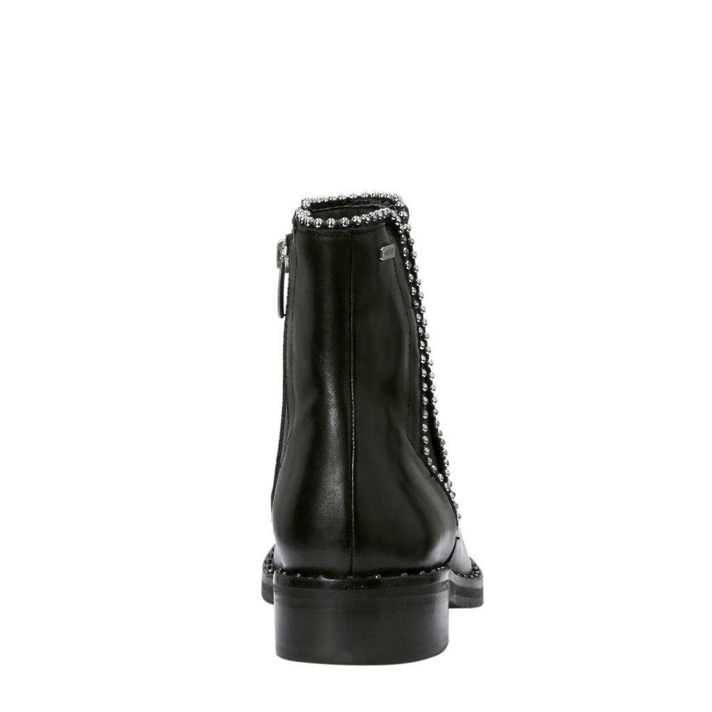 Enkellaarzen Studs Leren Zwart Met Mexx 4qv5S