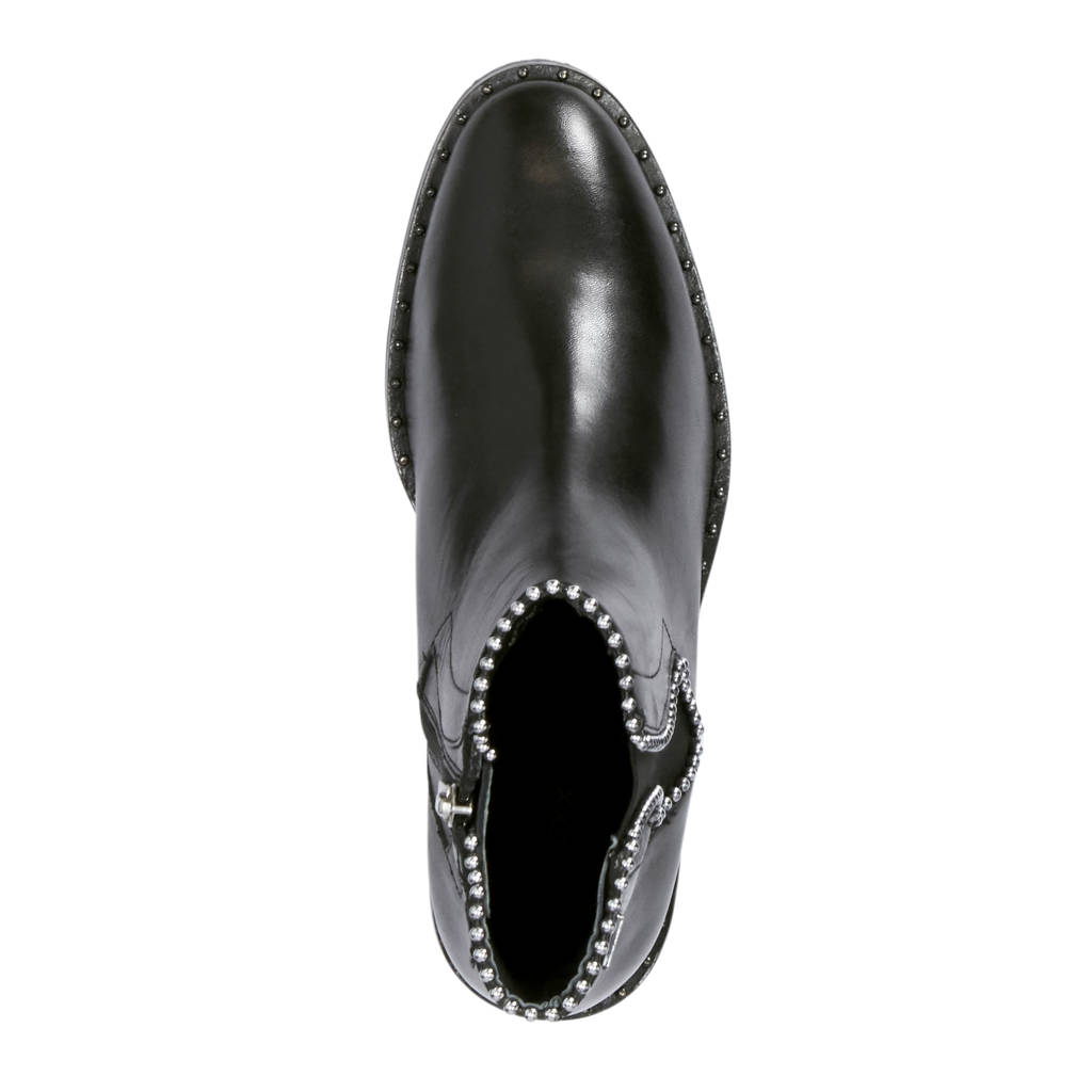 Enkellaarzen Studs Leren Zwart Met Mexx 4qv5S