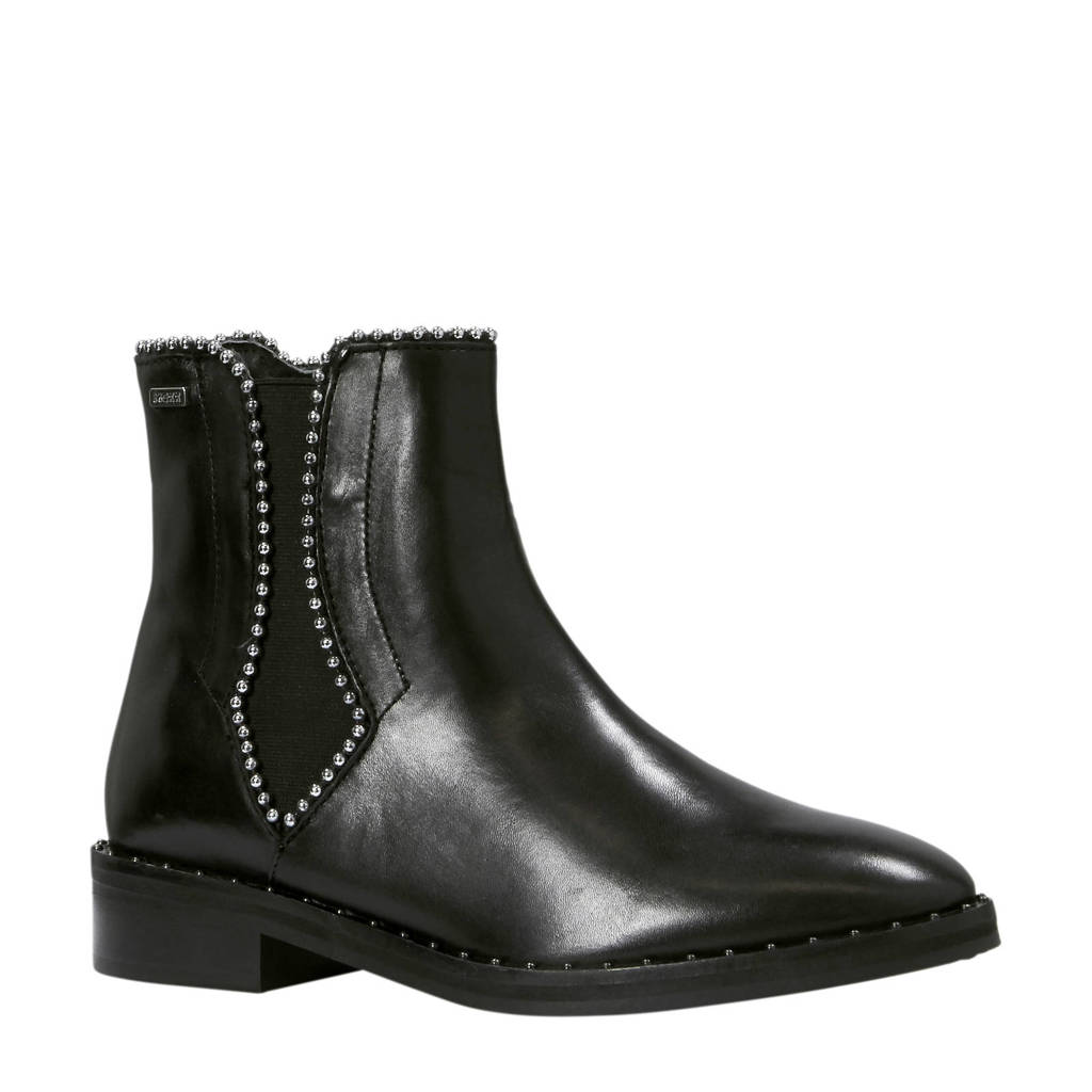 Enkellaarzen Studs Leren Zwart Met Mexx 4qv5S
