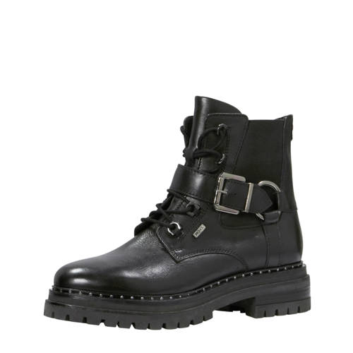 Mexx Leren Veterboots Zwart mexx kopen in de aanbieding