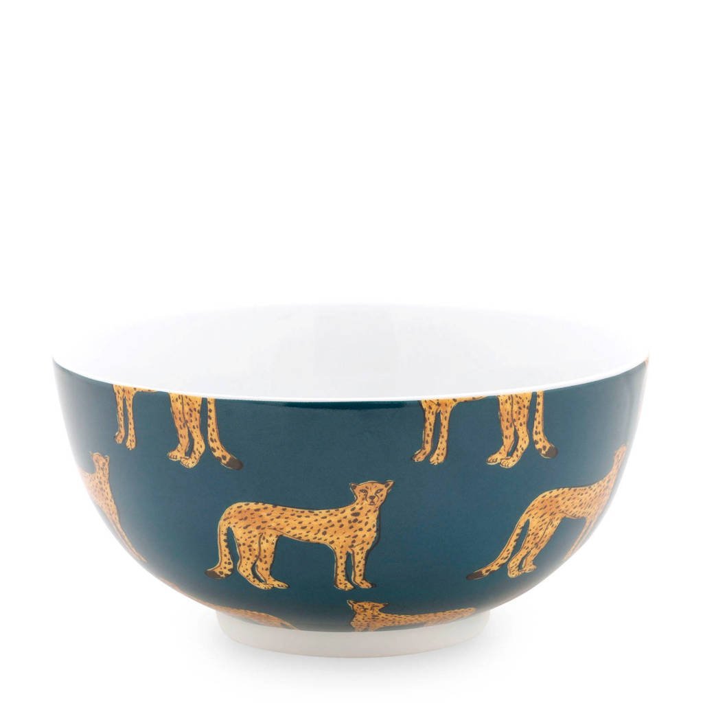 Fabienne Chapot Cheetah kom (Ø12 cm), Petrol
