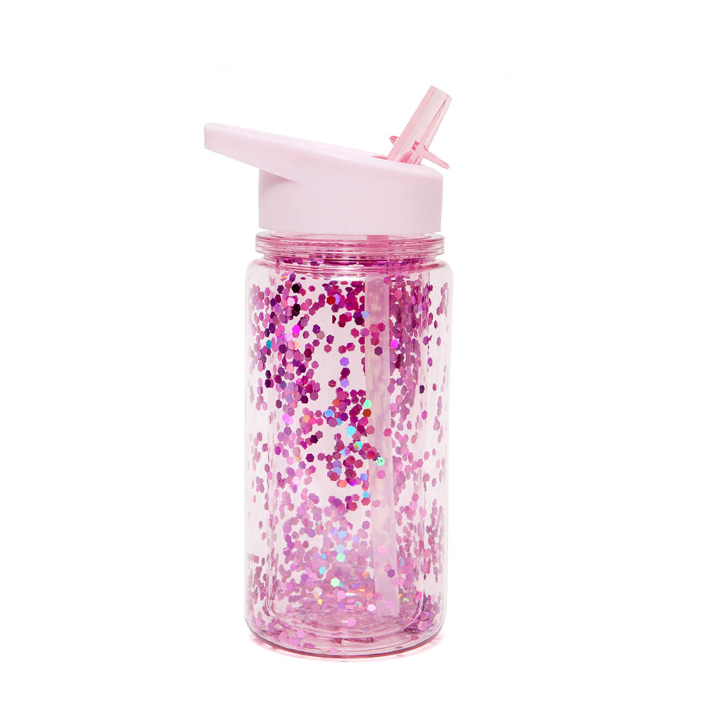 Petit Monkey rietjesbeker (300 ml), Roze/transparant