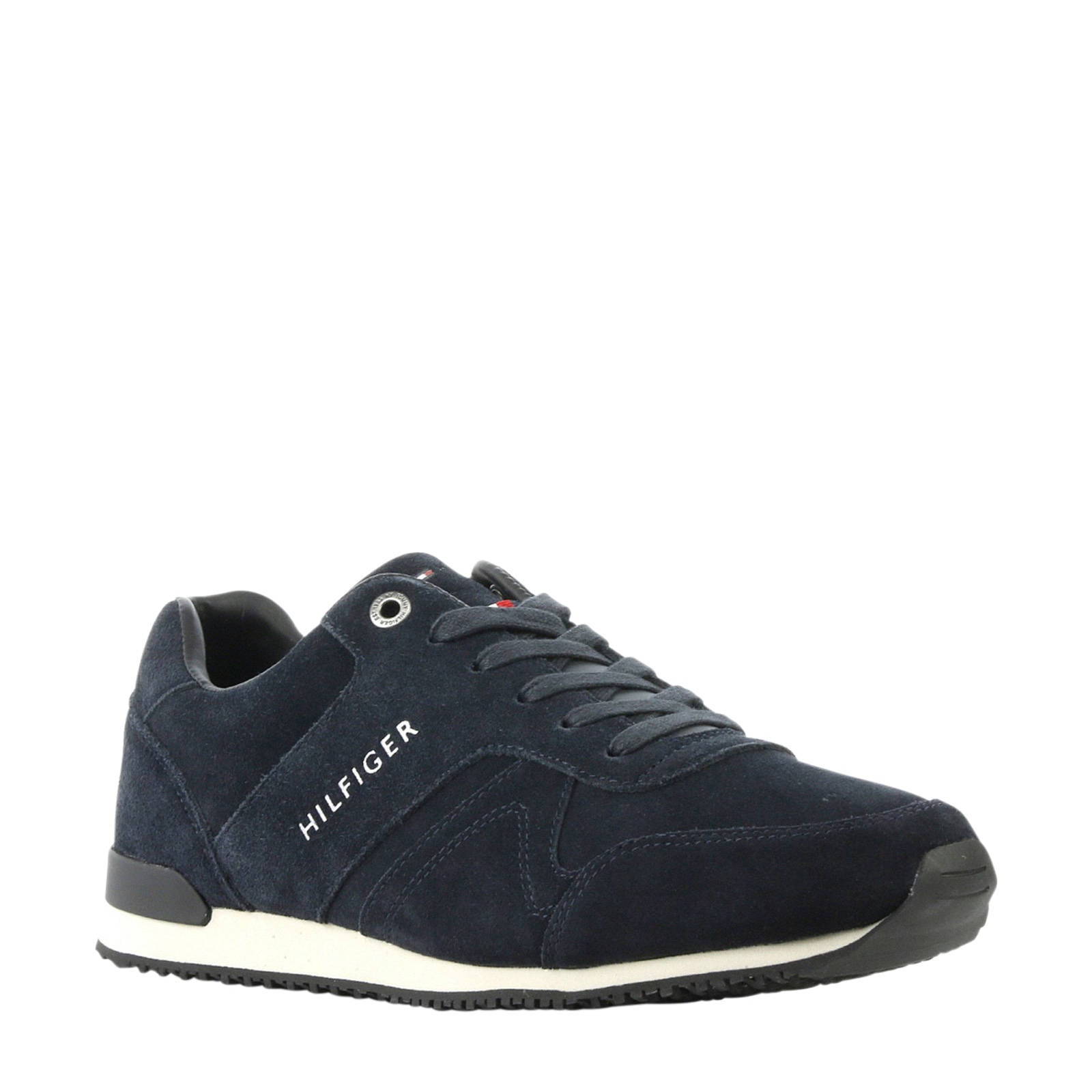 Tommy Hilfiger suède sneakers blauw | wehkamp