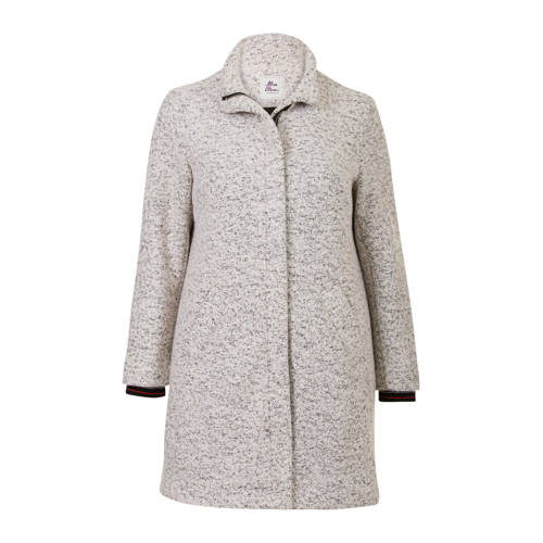 Miss Etam Plus Jas Met Wol Grijs miss etam kopen in de aanbieding